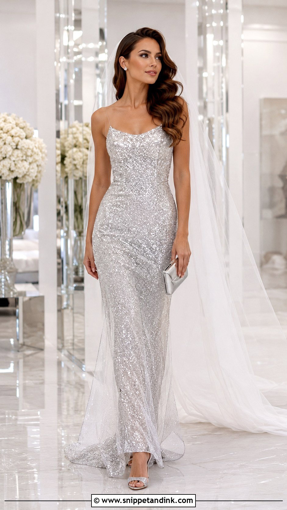 Silver Glitter Galaxy Wedding Dress - Snippet and Ink - 20 Galaxy Wedding Dress Ideas