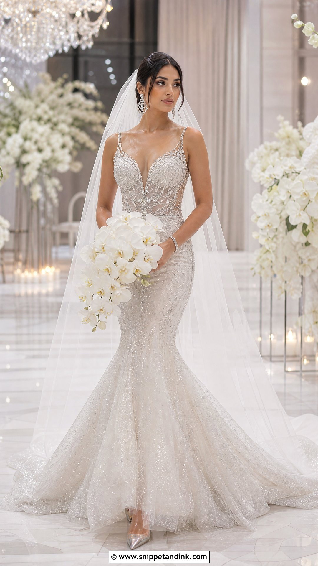 Silver Glitter Mermaid Wedding Dress - Snippet and Ink - 20 Sparkly Wedding Dress Mermaid Ideas