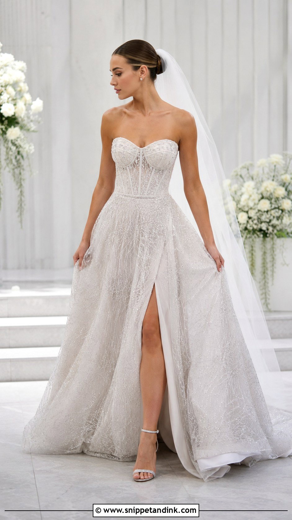 Silver Glitter Wedding Dress - Snippet and Ink - 20 Glittery Wedding Dress Ideas