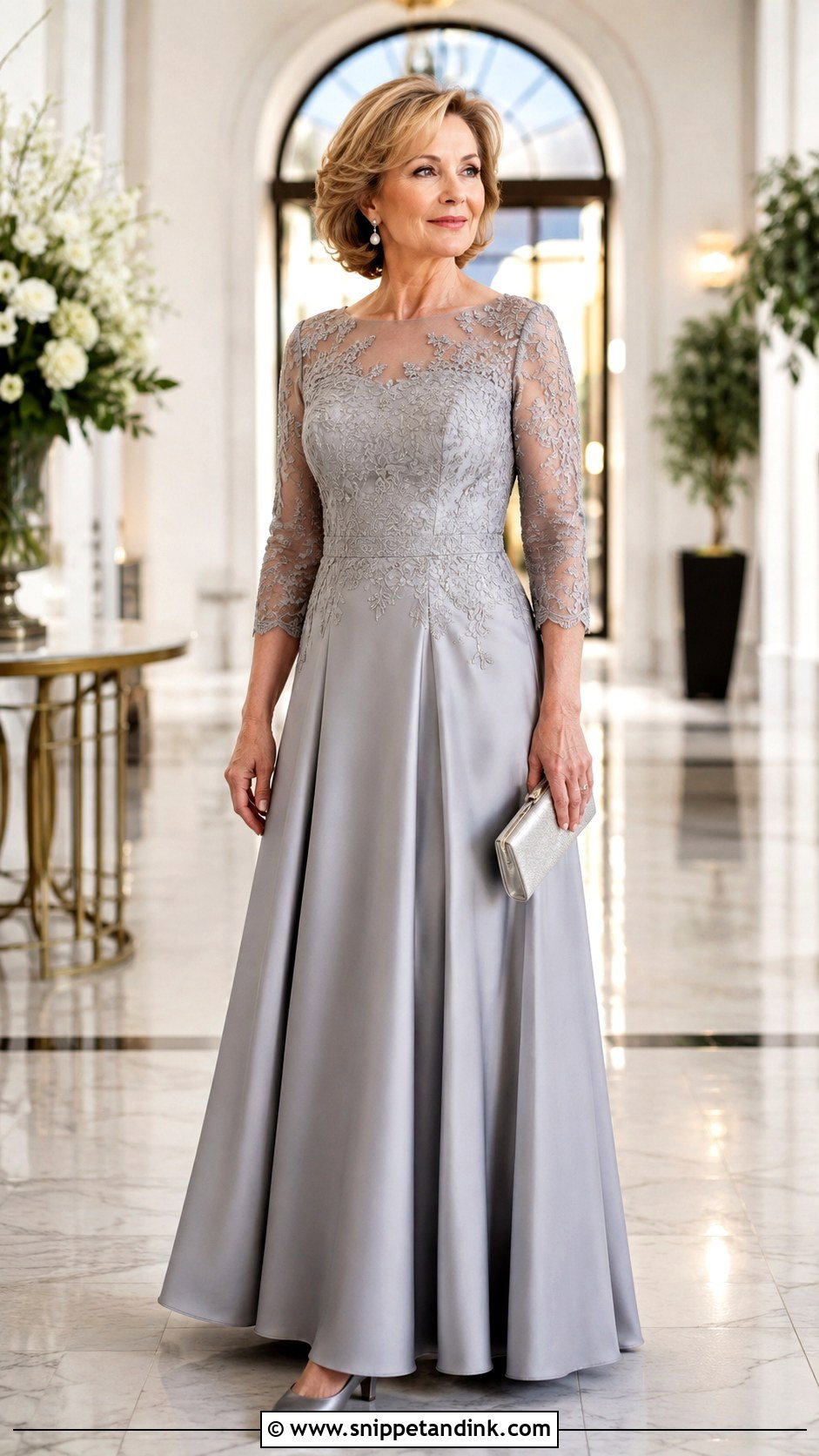 Silver Gray A Line Gown - Snippet and Ink - 20 Gray Gown for Principal Sponsors Ideas