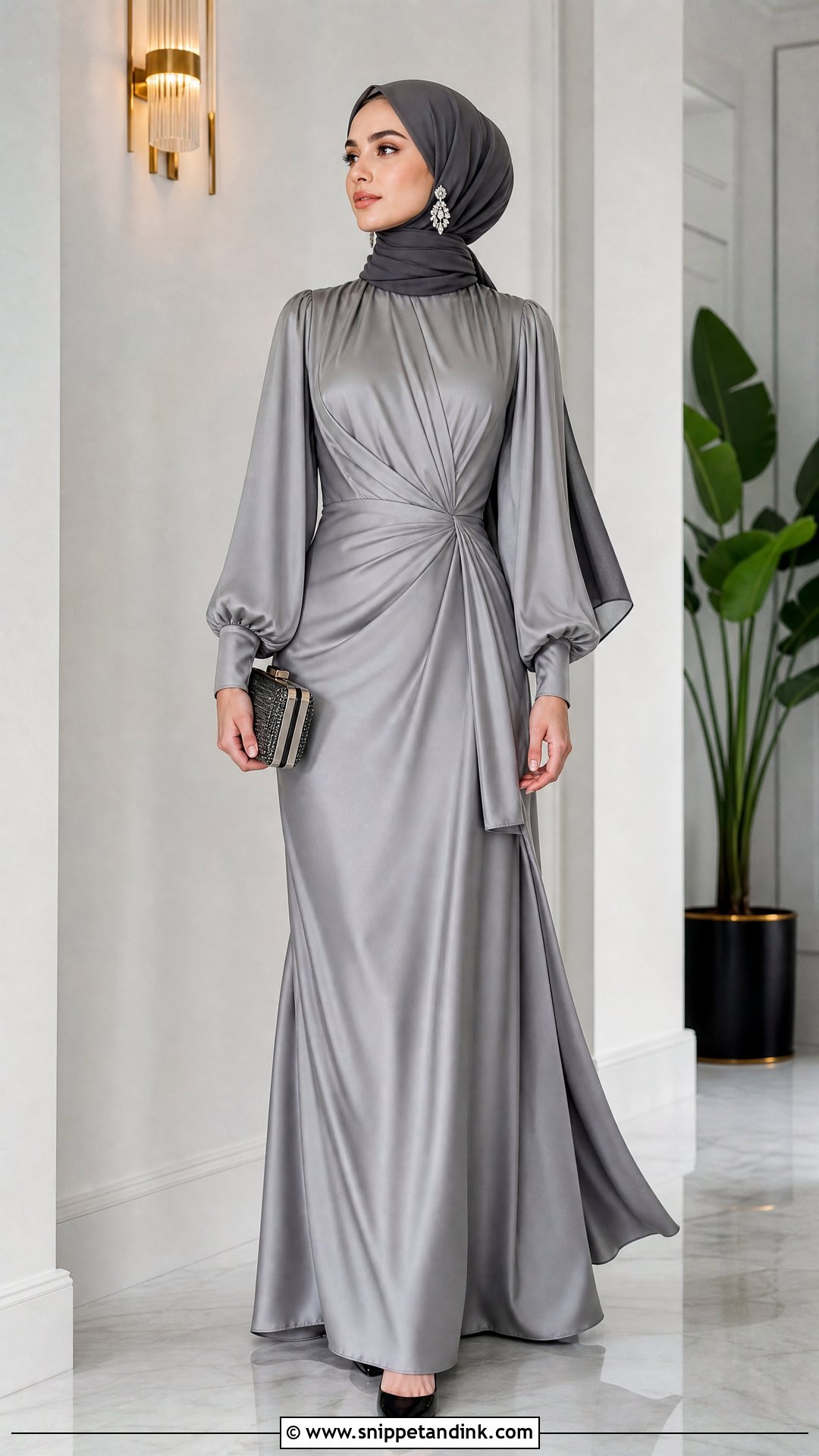 Silver Gray Hijab Formal Dress - Snippet and Ink - 25 Hijab Formal Dress Ideas