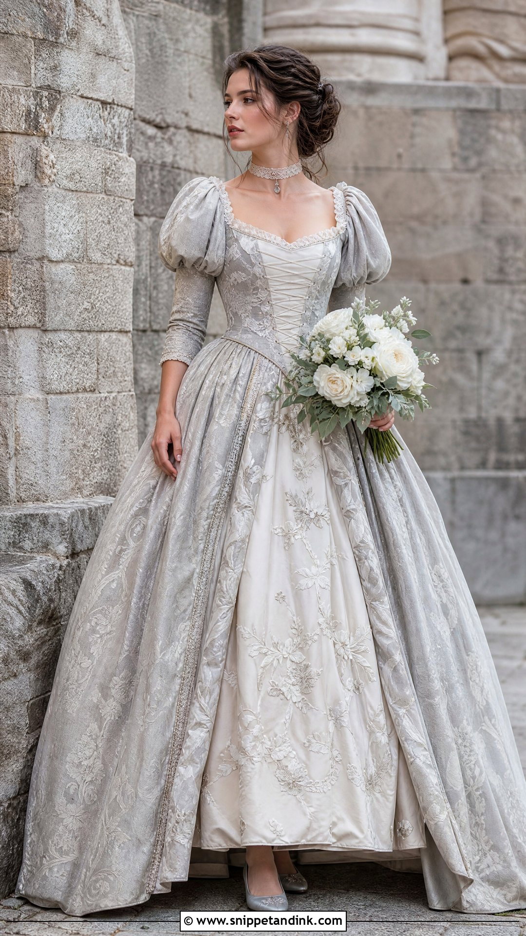 Silver Gray Outlander Wedding Dress - Snippet and Ink - 20 Outlander Wedding Dress Ideas