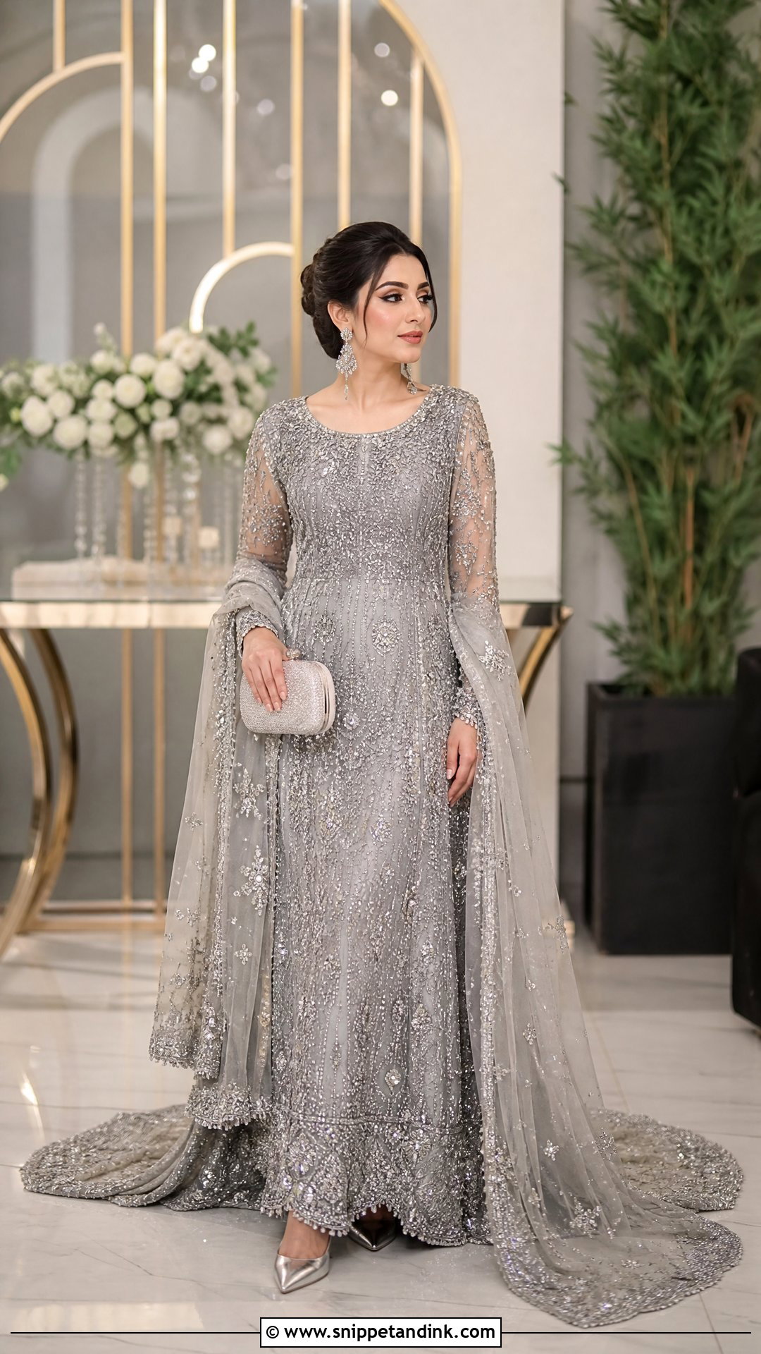 Silver Gray Pakistani Bridal Gown - Snippet and Ink - 20 New Pakistani Bridal Dresses