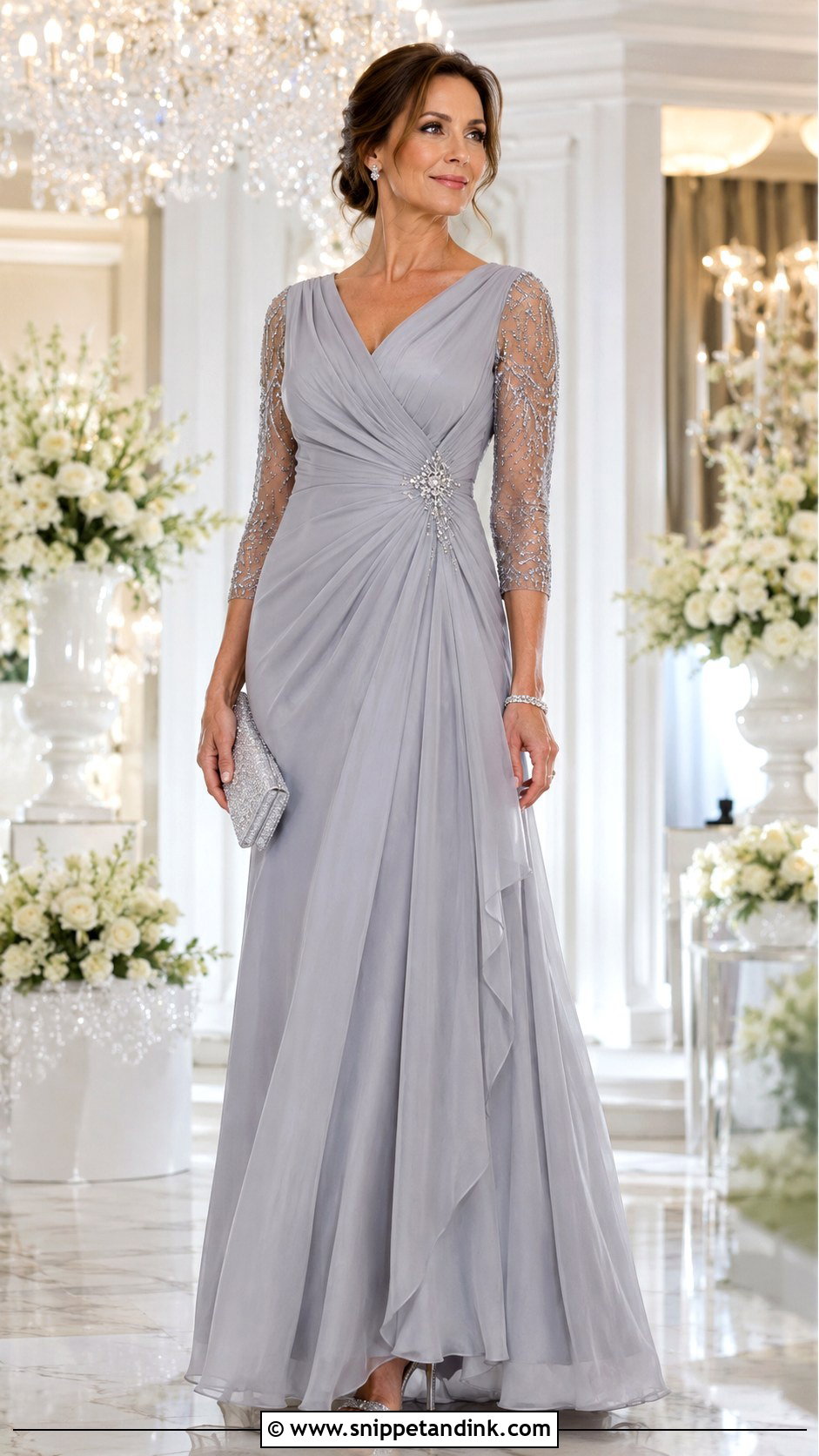 Silver Gray Principal Sponsors Gown - Snippet and Ink - 25 Principal Sponsors Gown Ideas