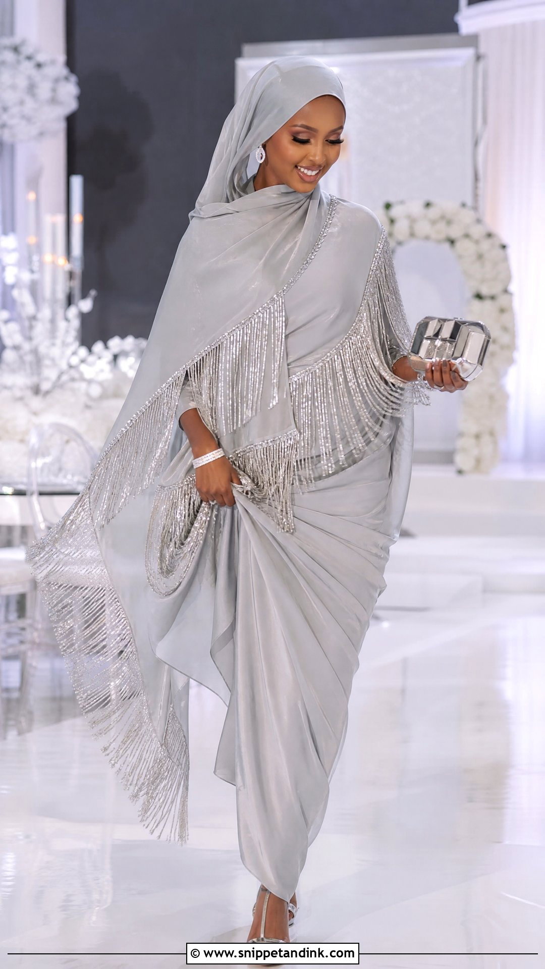 Silver Gray Wedding Dirac With Crystal Fringe - Snippet and Ink - 20 Wedding Dirac Ideas