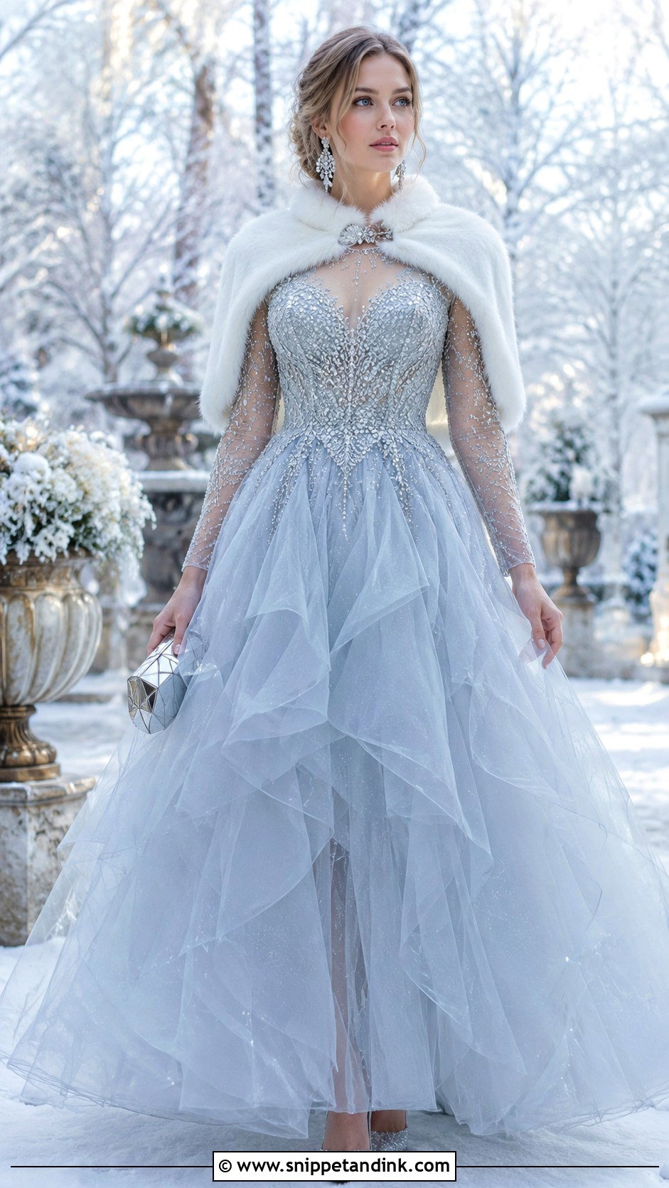 Silver Ice Fairy Gown - Snippet and Ink - 20 Fairy Tail Gown Ideas