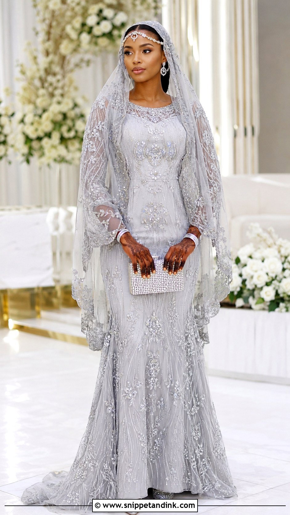 Silver Kanuri Bridal Gown - Snippet and Ink - 20 Kanuri Bride Ideas