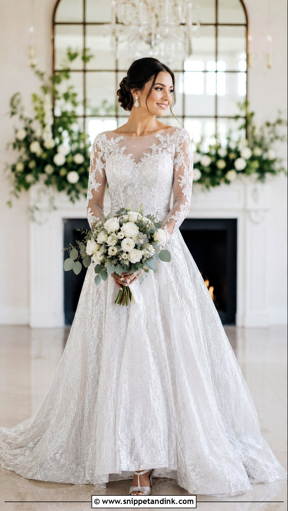 Silver Long Sleeve Wedding Dress - Snippet and Ink - 30 Silver Wedding Dress Ideas