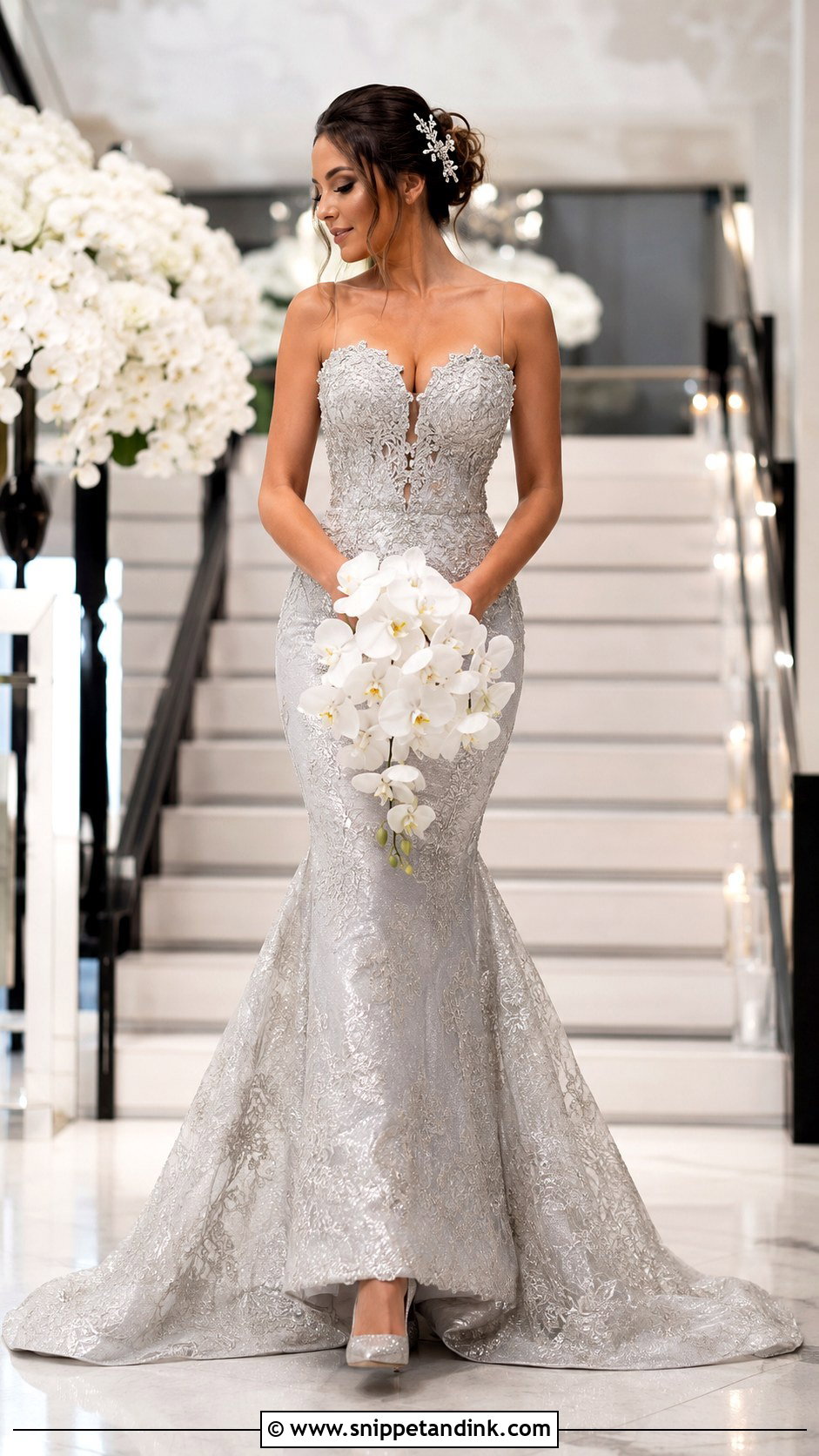 Silver Mermaid Wedding Dress - Snippet and Ink - 30 Silver Wedding Dress Ideas
