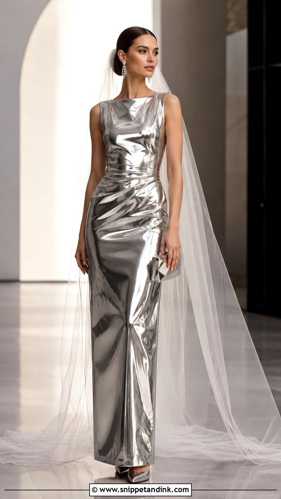 Silver Metallic Wedding Dress - Snippet and Ink - 20 Futuristic Wedding Dress Ideas