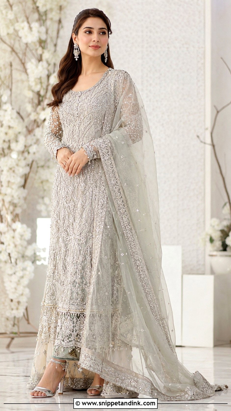 Silver Nikkah Dress - Snippet and Ink - 30 Nikkah Dress for Bride Ideas