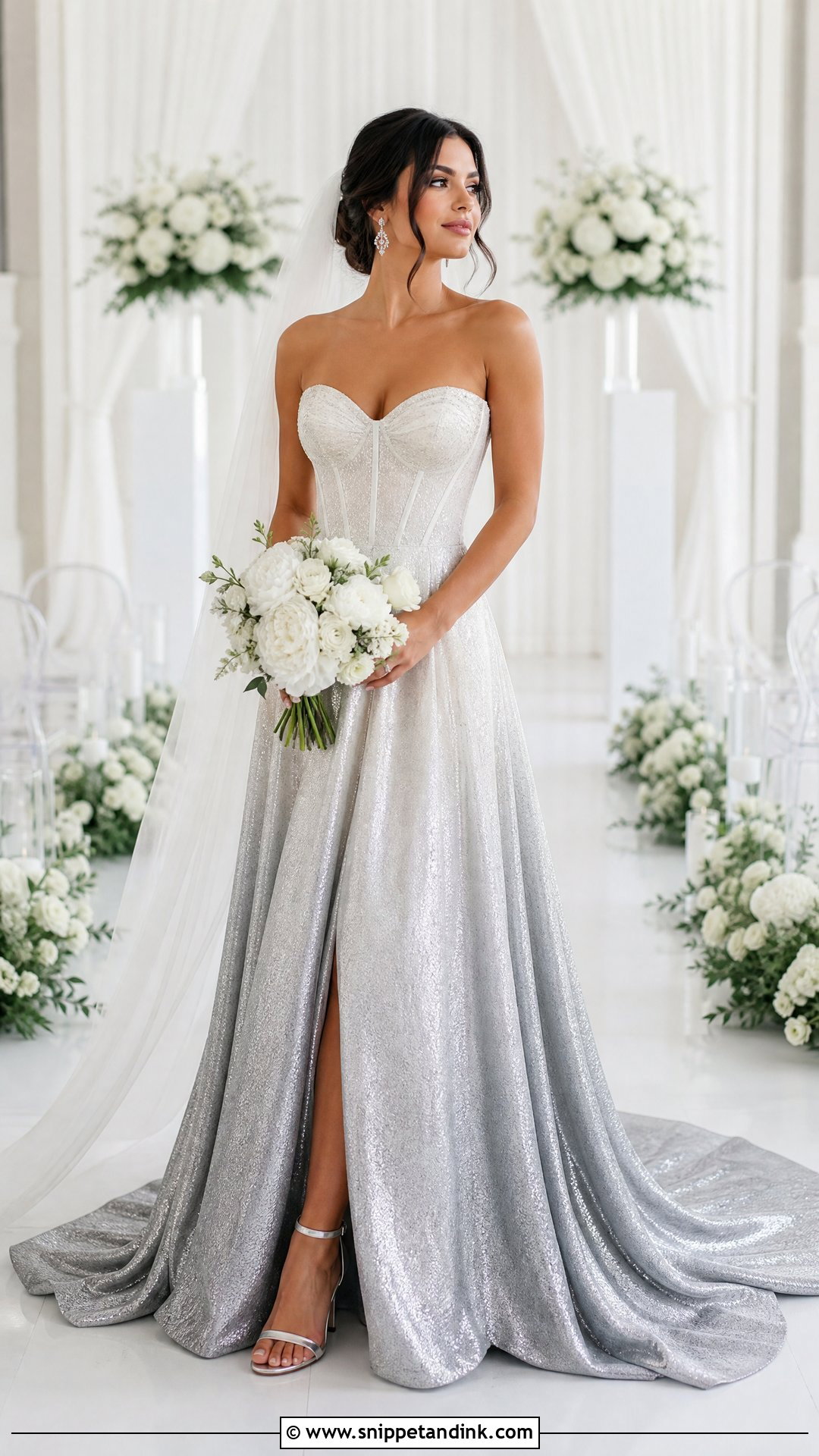 Silver Ombre Bridal Dress - Snippet and Ink - 20 Silver Bridal Dress Ideas