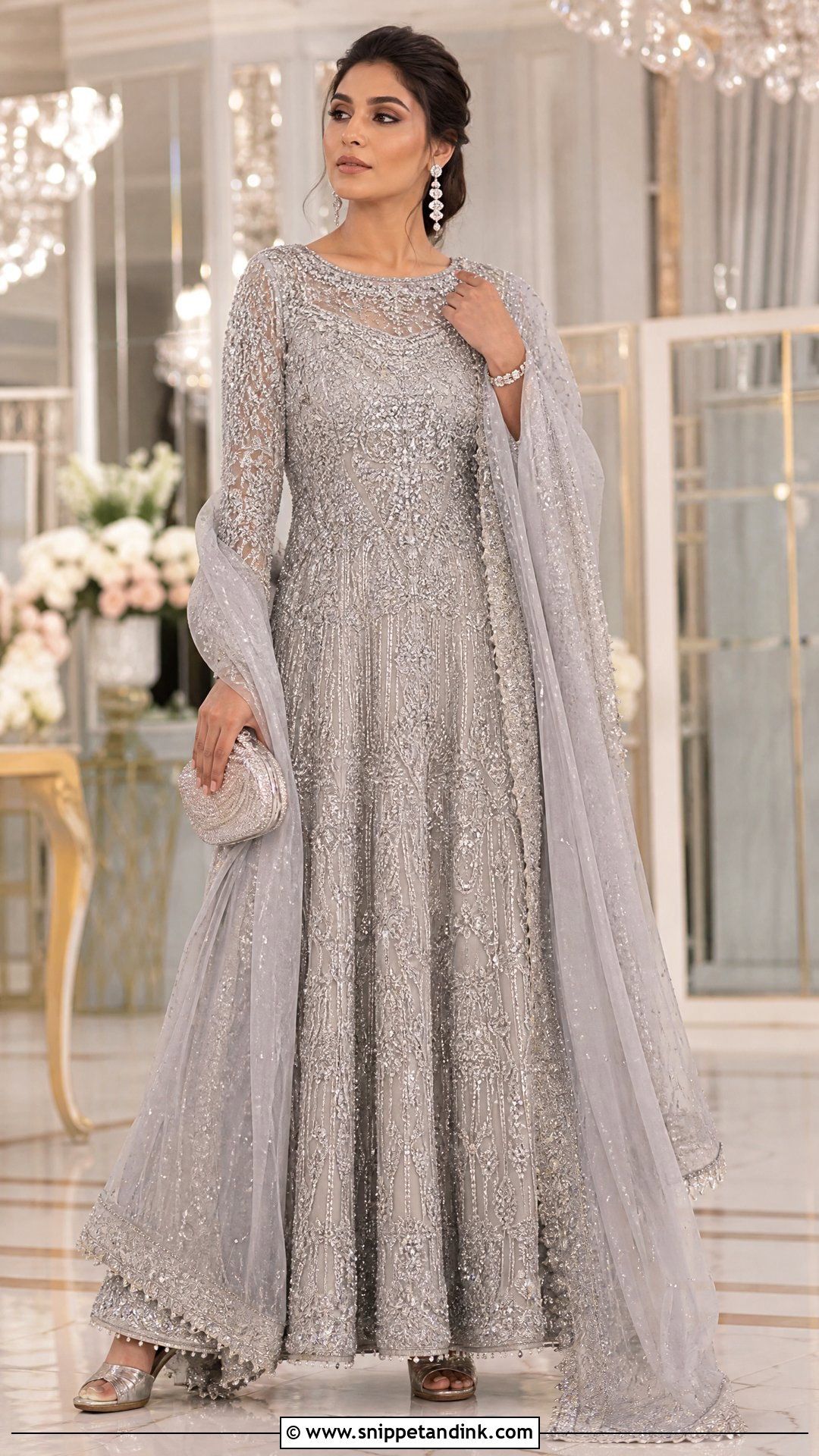 Silver Pakistani Bridal Gown - Snippet and Ink - 20 Pakistani Bridal Gowns