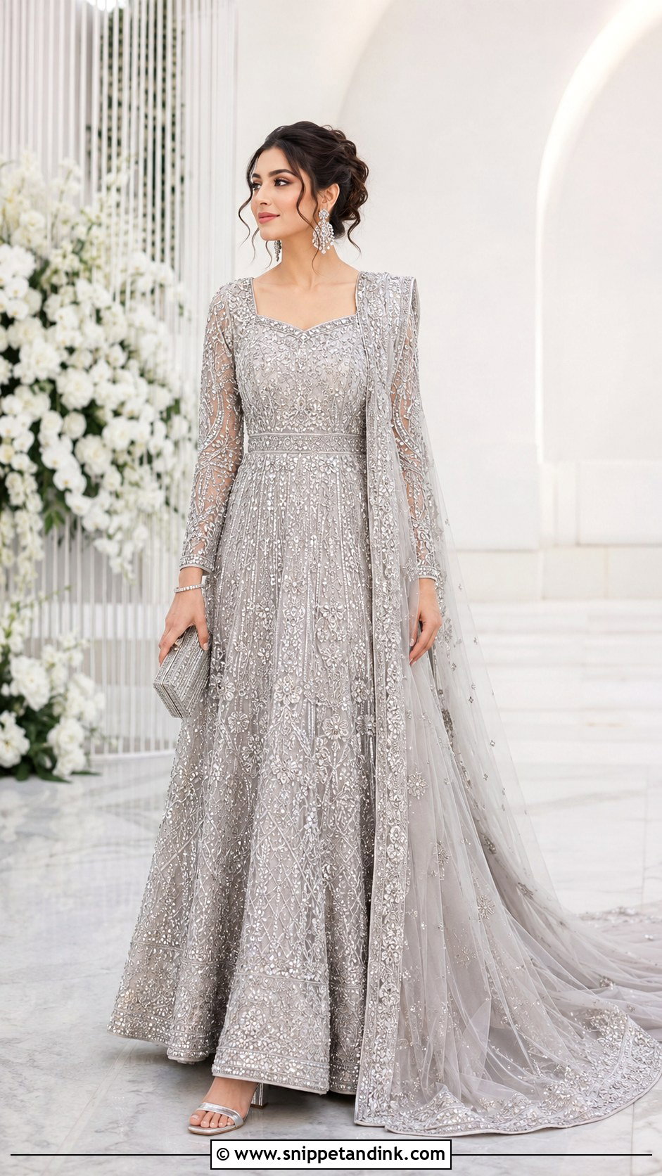 Silver Pakistani Bridal Gown - Snippet and Ink - 20 Desi Wedding Dresses Pakistani Bridal