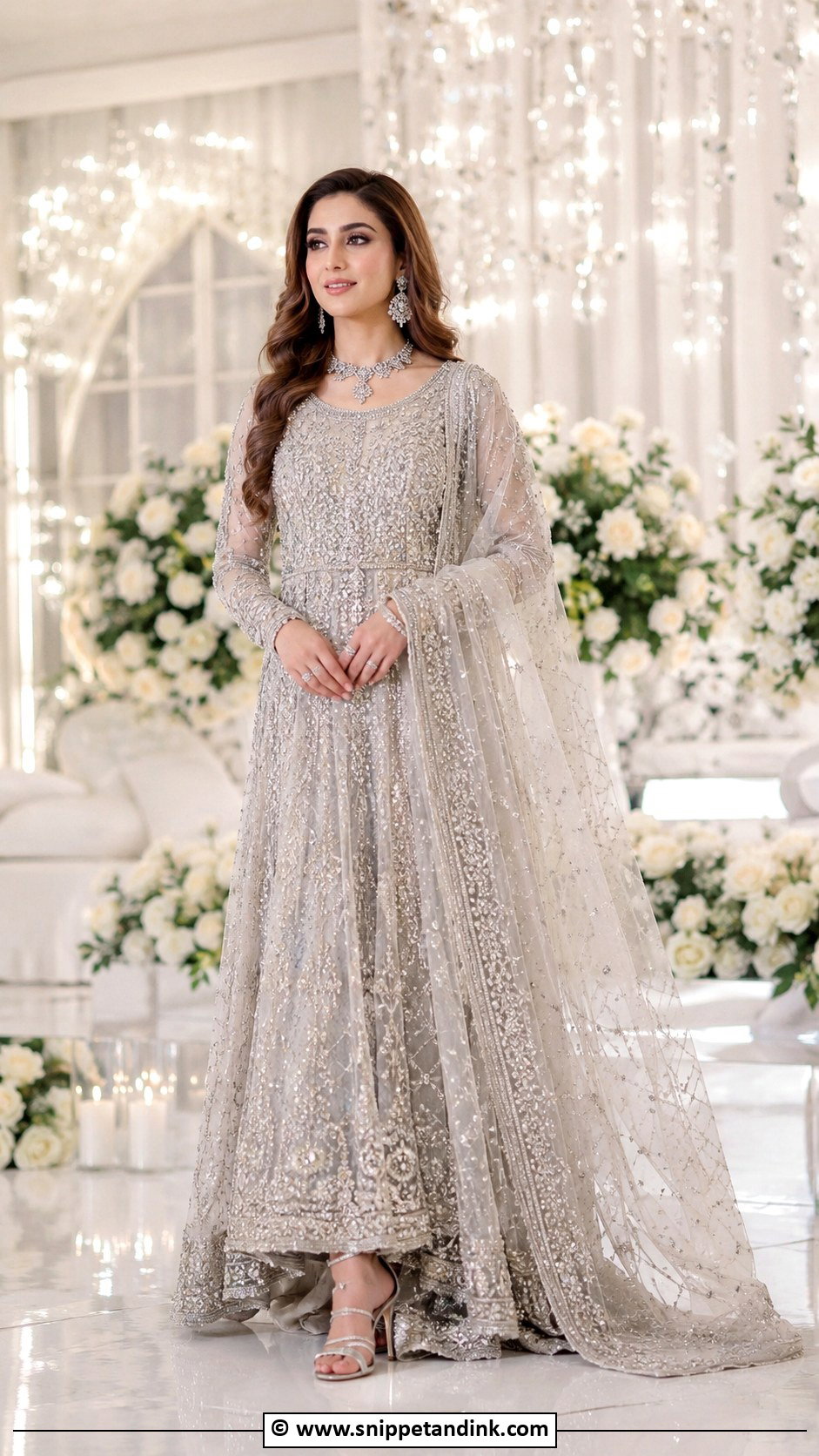Silver Pakistani Bridal Maxi - Snippet and Ink - 30 Pakistani Bridal Dresses