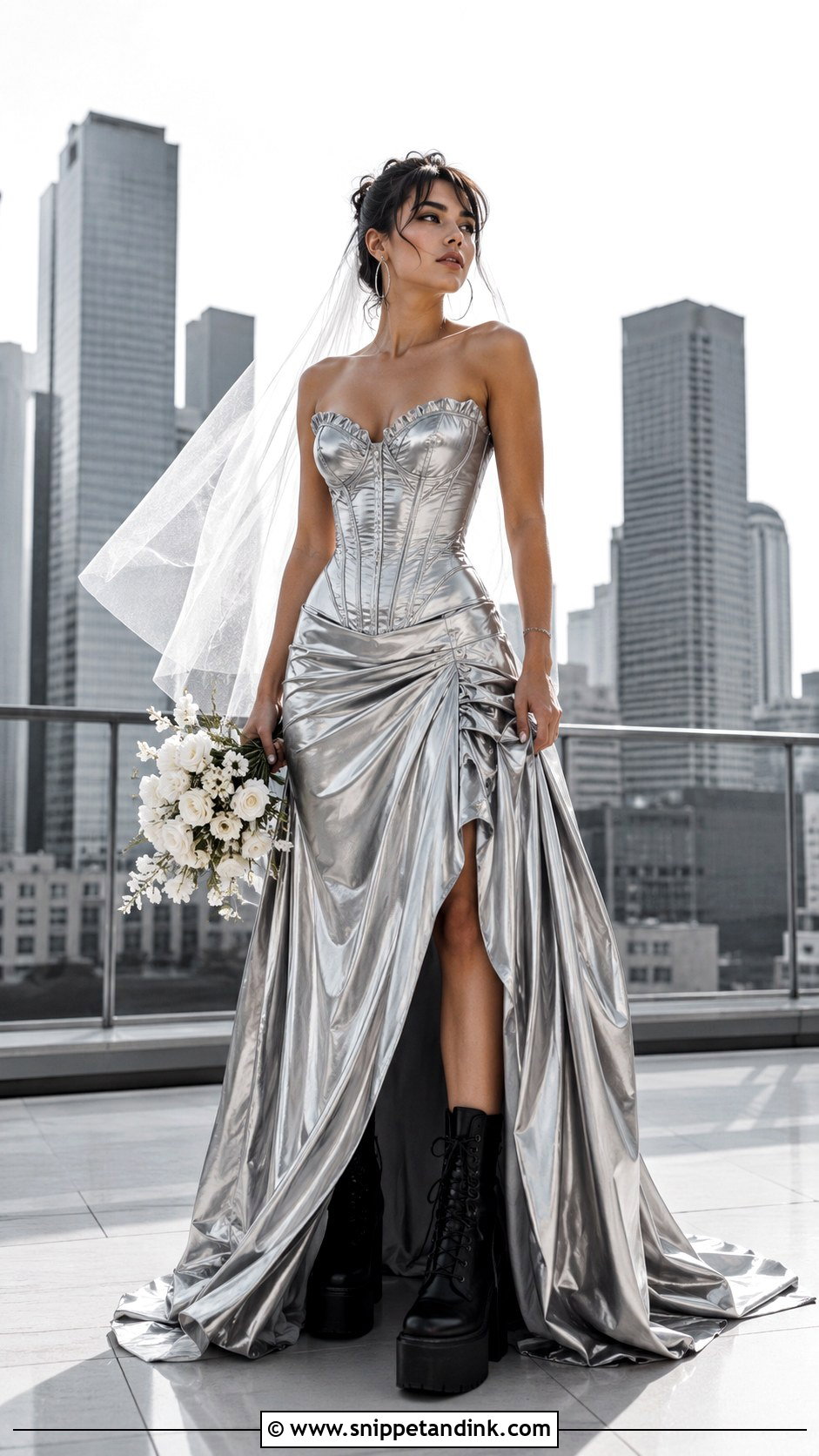Silver Punk Wedding Dress - Snippet and Ink - 25 Punk Wedding Dress Ideas