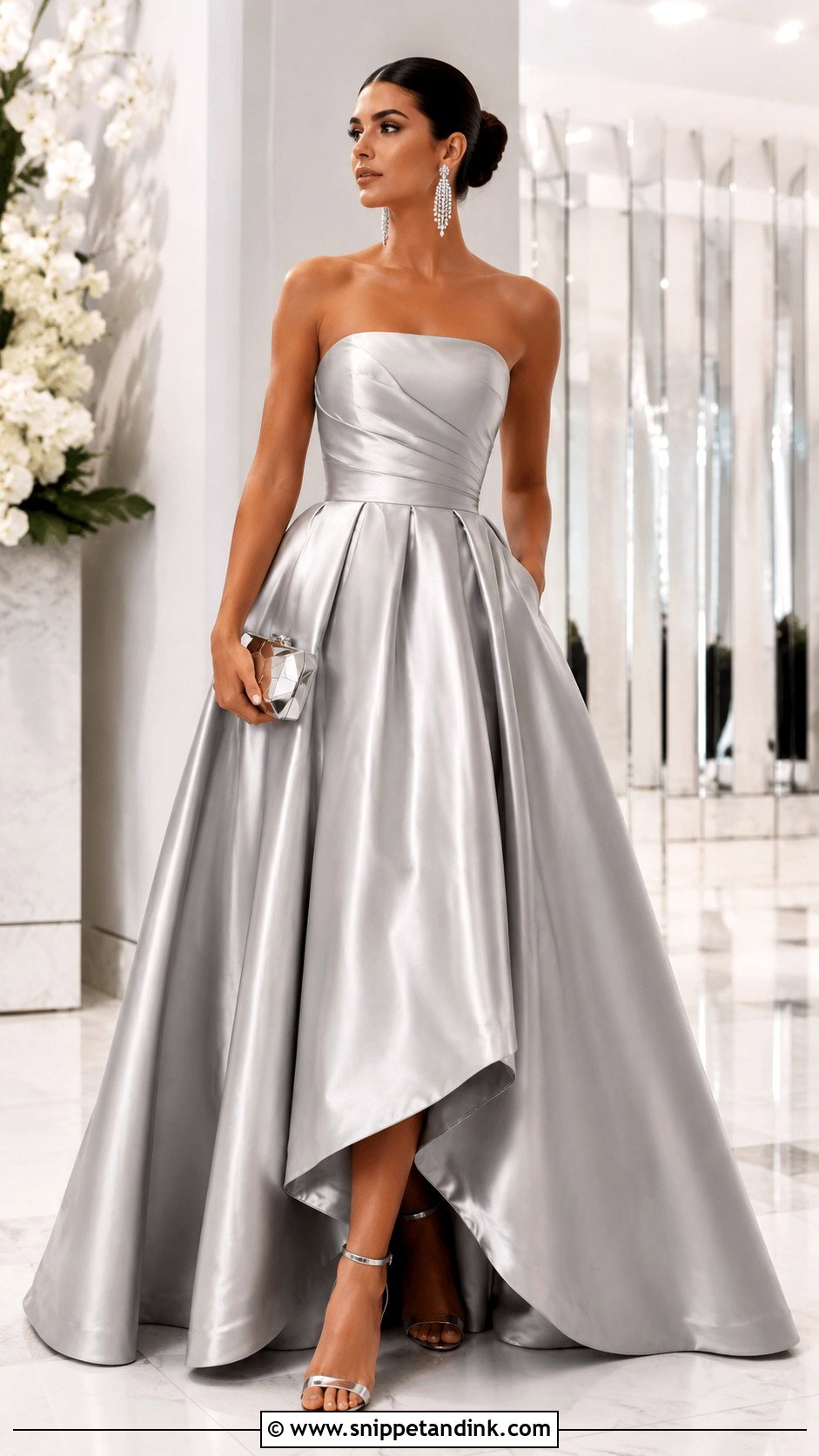 Silver Satin Ball Gown - Snippet and Ink - 25 Satin Ball Gown Ideas