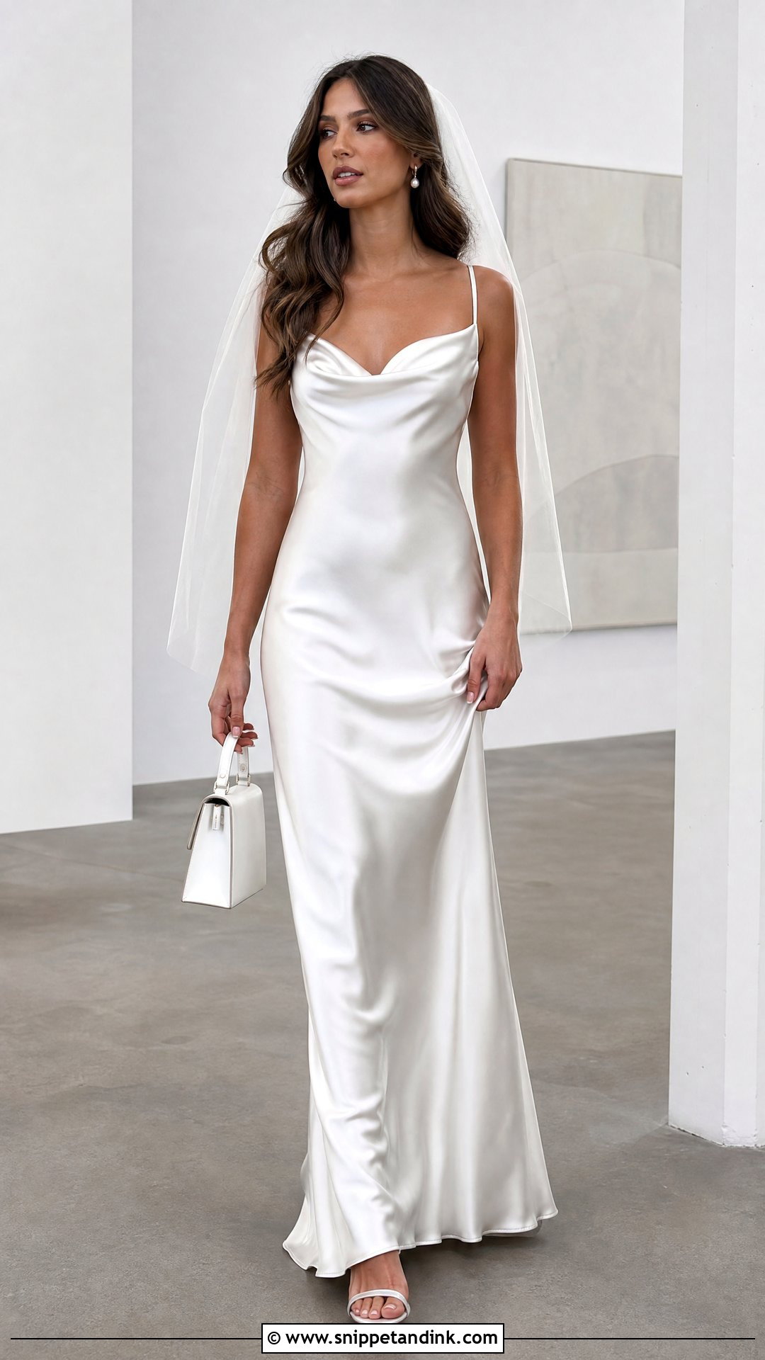 Silver Satin Slip Bridal Dress - Snippet and Ink - 20 Silver Bridal Dress Ideas