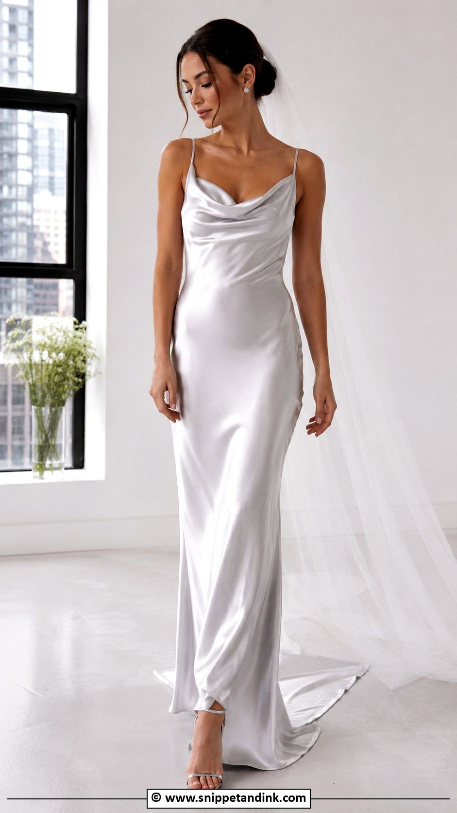 Silver Satin Wedding Dress - Snippet and Ink - 30 Grey Wedding Dress Ideas