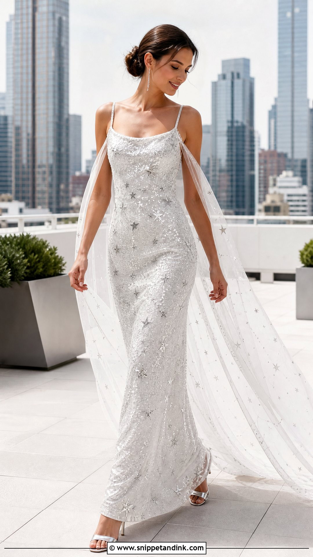 Silver Sequin Starry Wedding Dress - Snippet and Ink - 20 Starry Wedding Dress Ideas