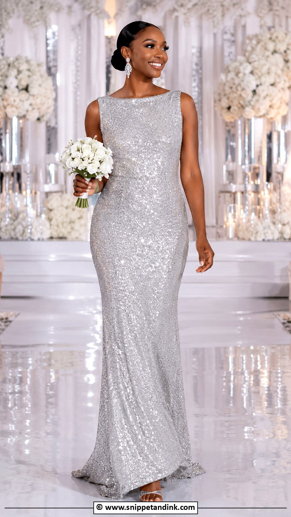 Silver Sequin Wedding Dress - Snippet and Ink - 30 Wedding Dresses Black Women