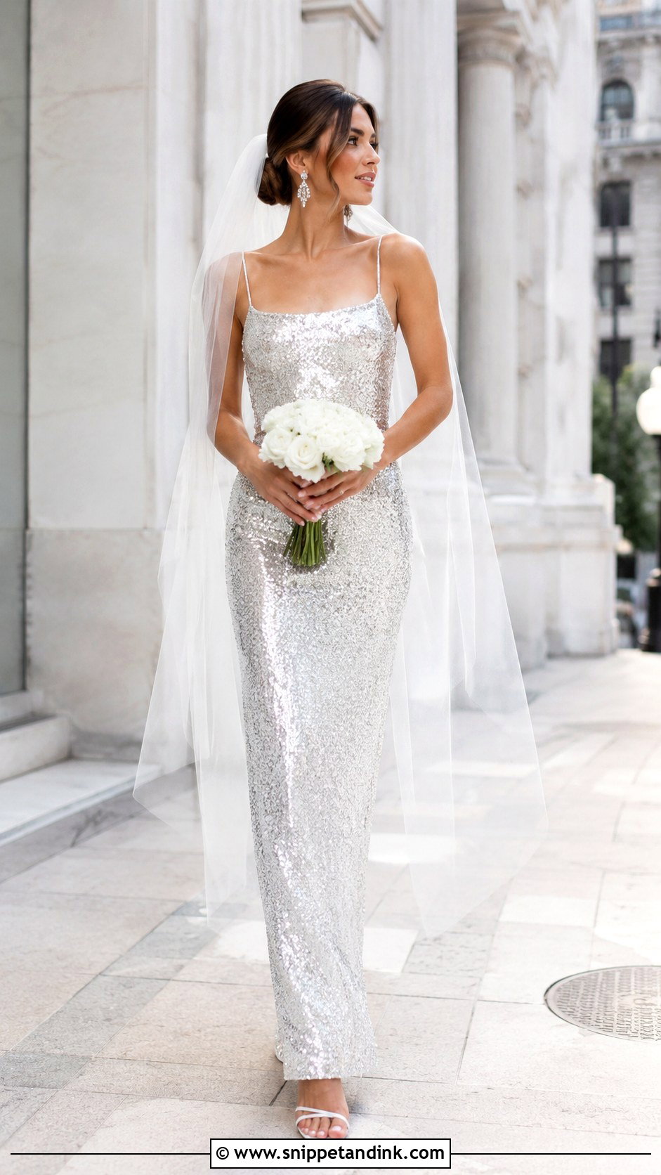 Silver Sequin Wedding Dress - Snippet and Ink - 25 Sequin Wedding Dress Ideas