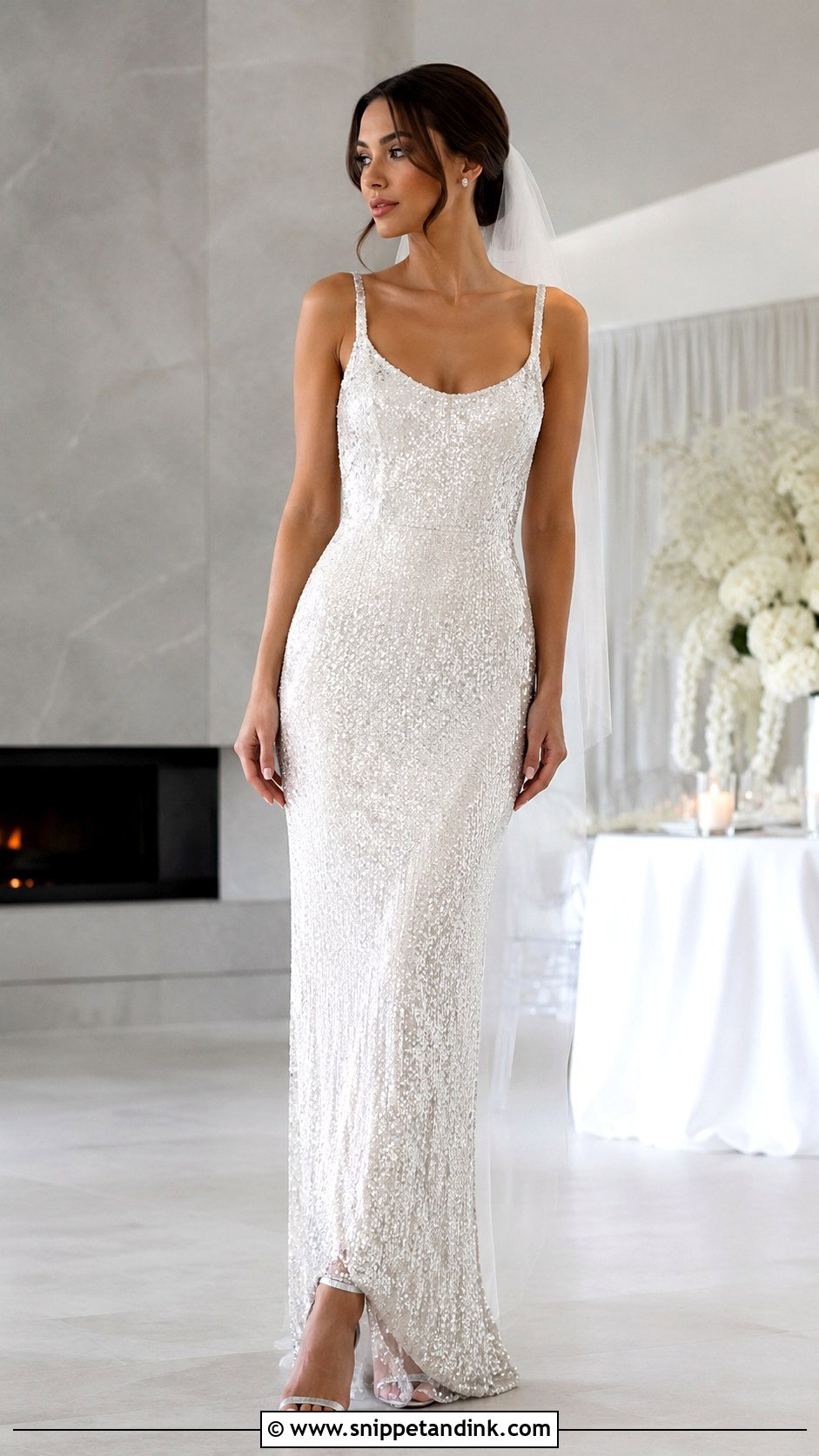 Silver Sequin Wedding Dress - Snippet and Ink - 20 Shiny Wedding Dress Ideas