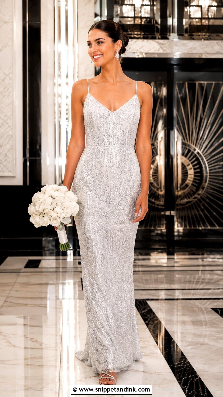 Silver Sequin Wedding Dress - Snippet and Ink - 25 20s Wedding Dress Ideas