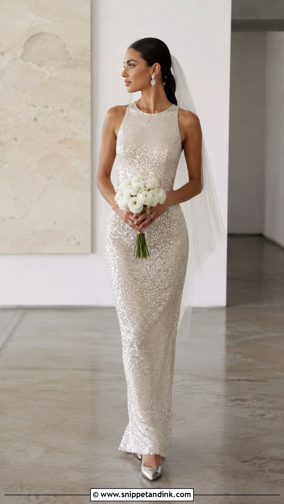 Silver Sequin Wedding Dress - Snippet and Ink - 20 Bling Sparkle Wedding Dresses