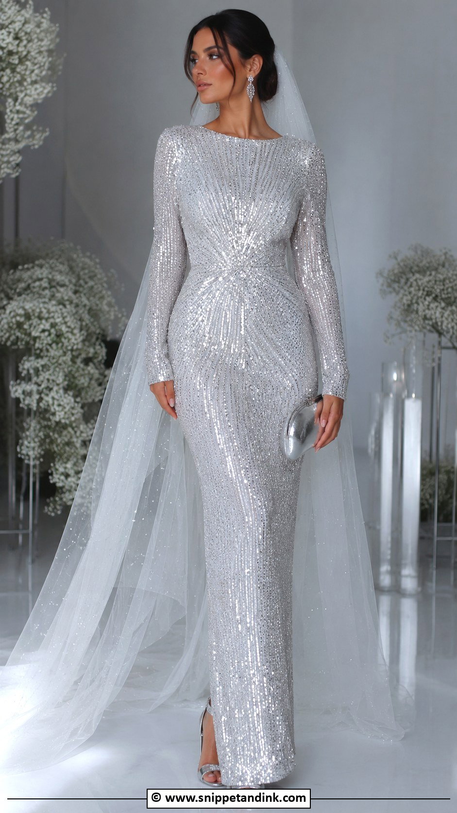 Silver Sequin Wedding Dress - Snippet and Ink - 30 Alt Wedding Dress Ideas