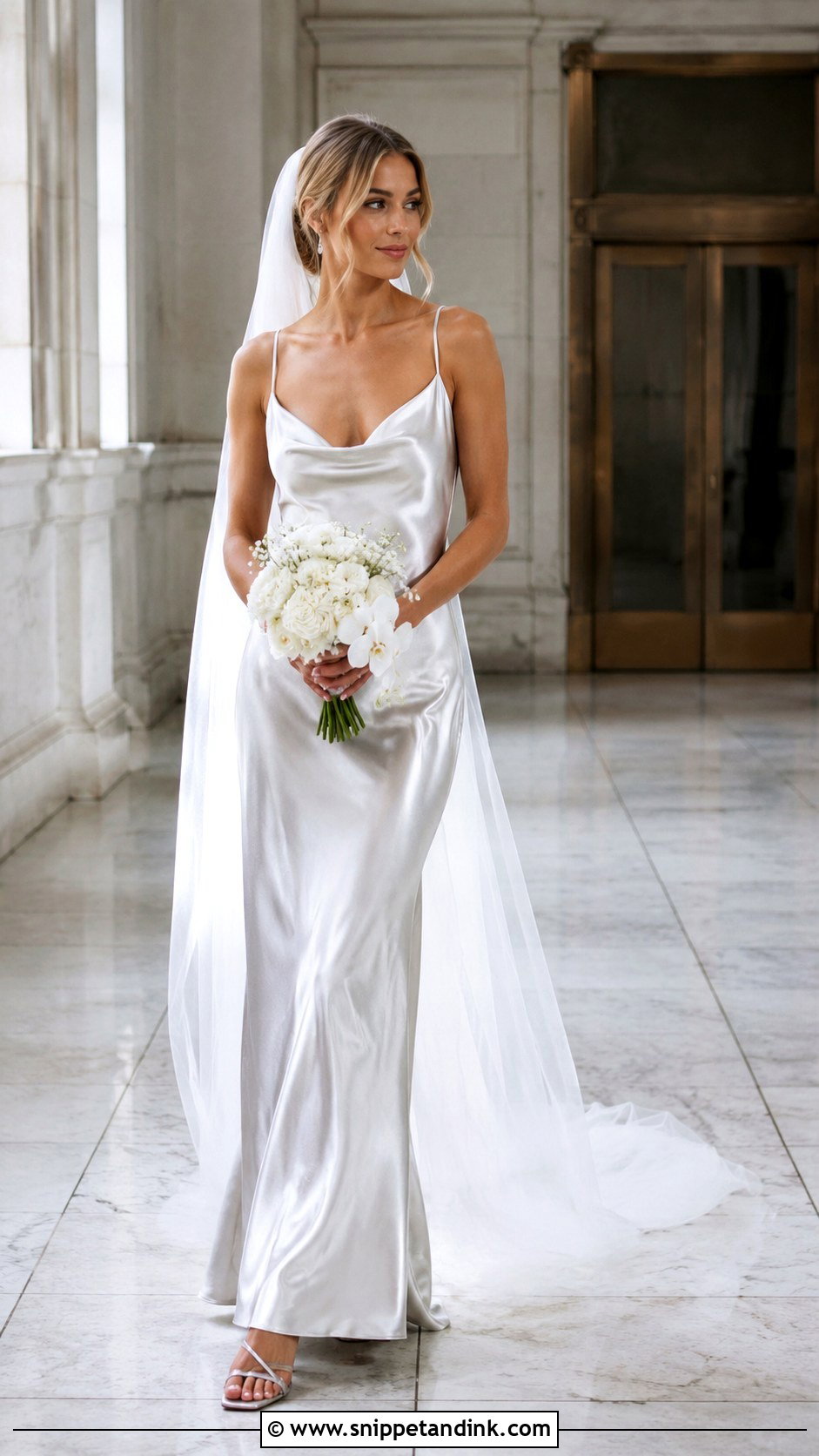 Silver Slip Wedding Dress - Snippet and Ink - 30 Silver Wedding Dress Ideas