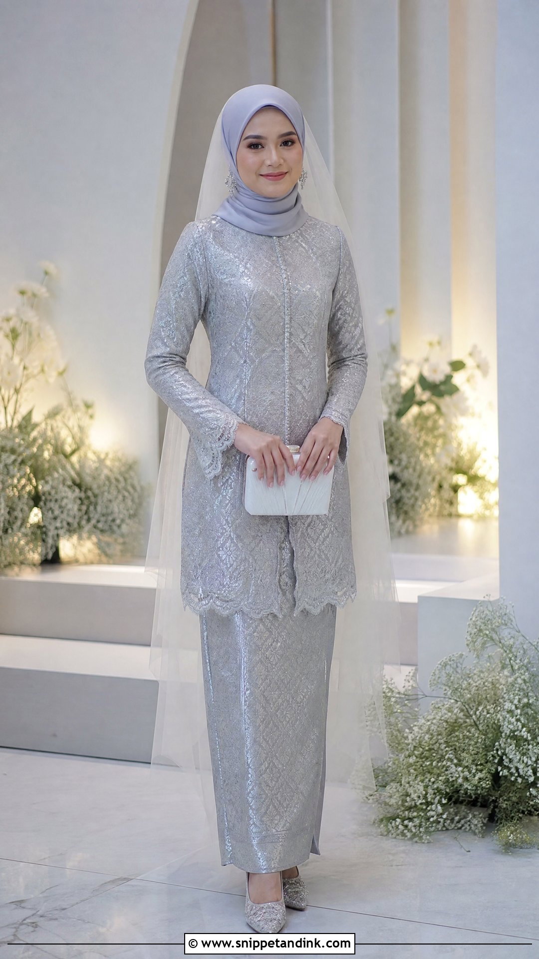 Silver Songket Kebaya - Snippet and Ink - 20 Wedding Songket Ideas