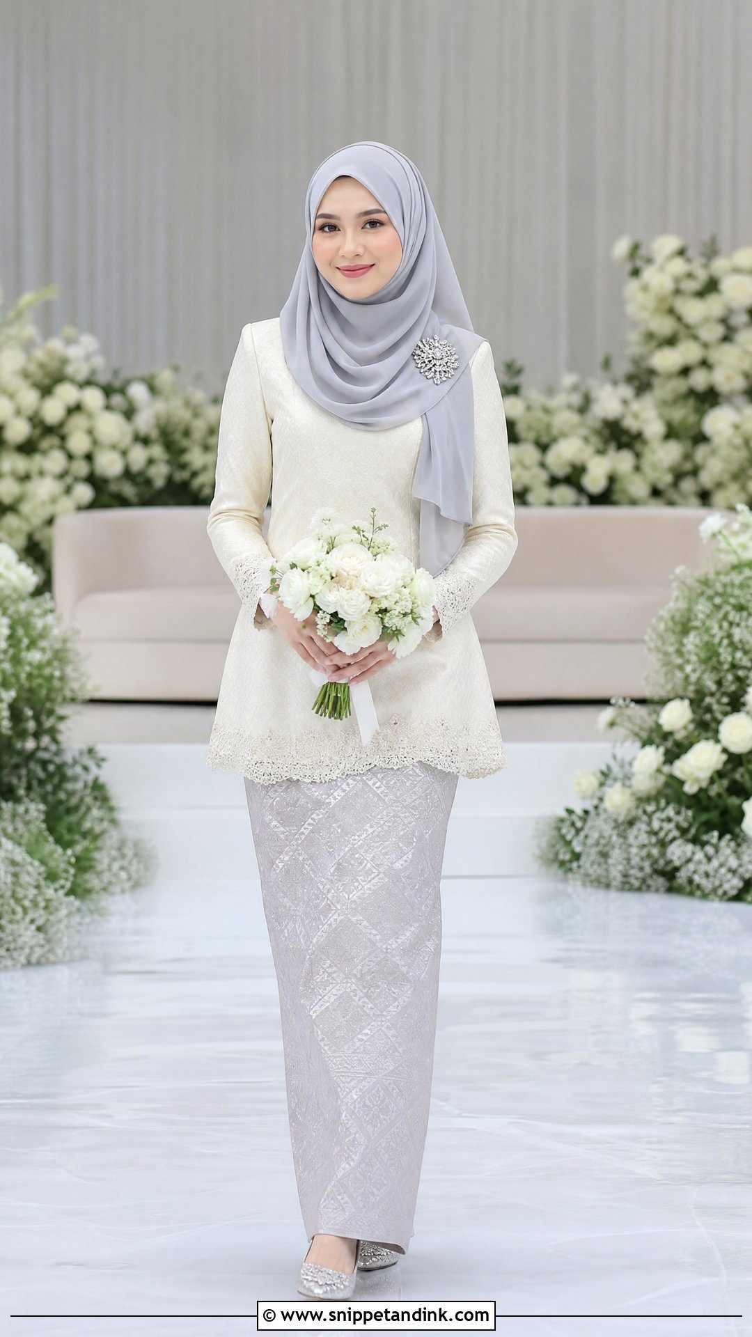 Silver Songket Wedding Dress - Snippet and Ink - 25 Melayu Wedding Dress Ideas