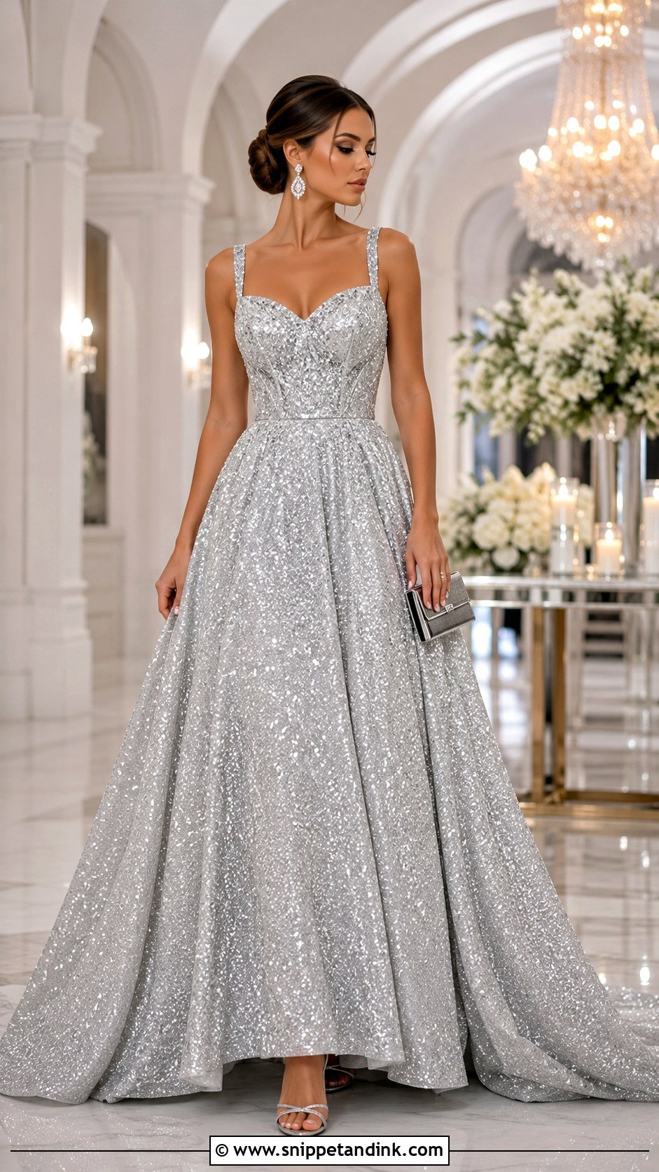 Silver Sparkle Ballgown - Snippet and Ink - 25 Fairytale Ballgown Ideas