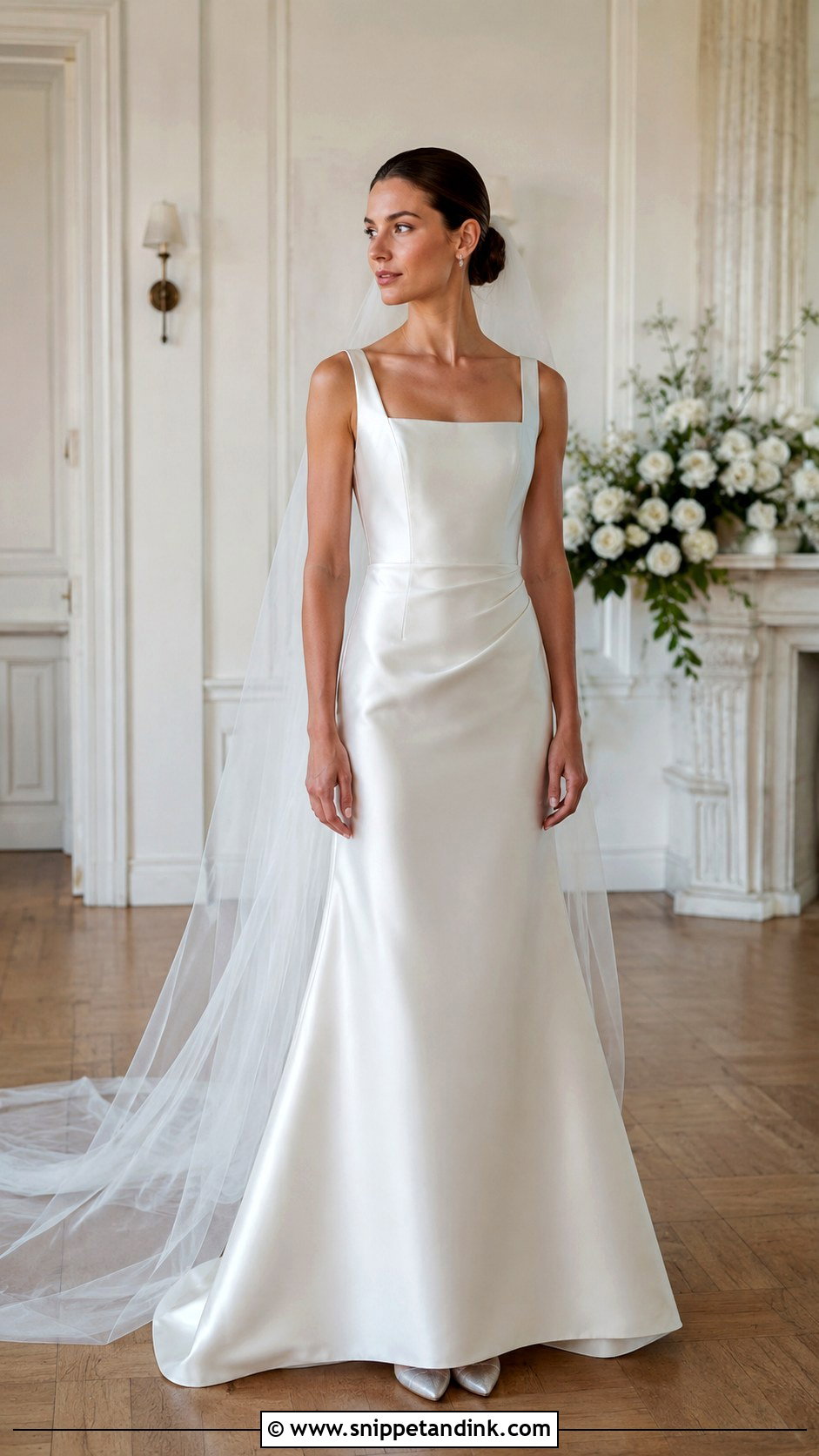 Silver Square Neck Wedding Dress - Snippet and Ink - 30 Silver Wedding Dress Ideas