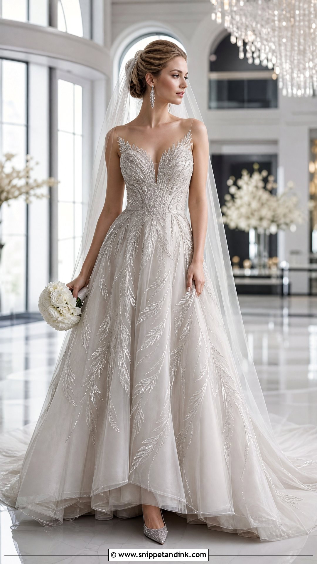 Silver Swan Wedding Dress - Snippet and Ink - 25 Swan Wedding Dress Ideas