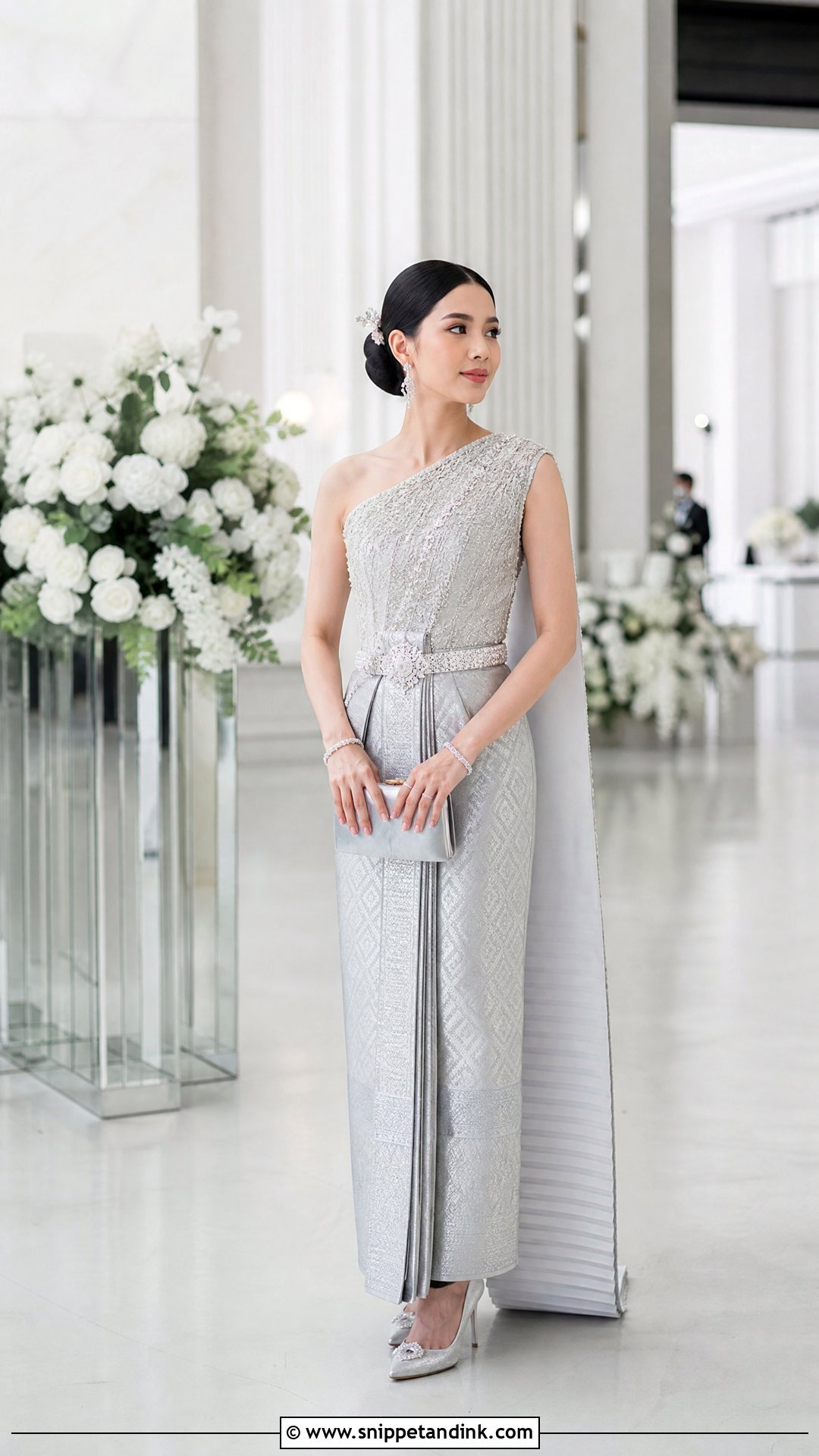 Silver Thai Dusit Wedding Dress - Snippet and Ink - 20 Traditional Thai Wedding Dress Ideas