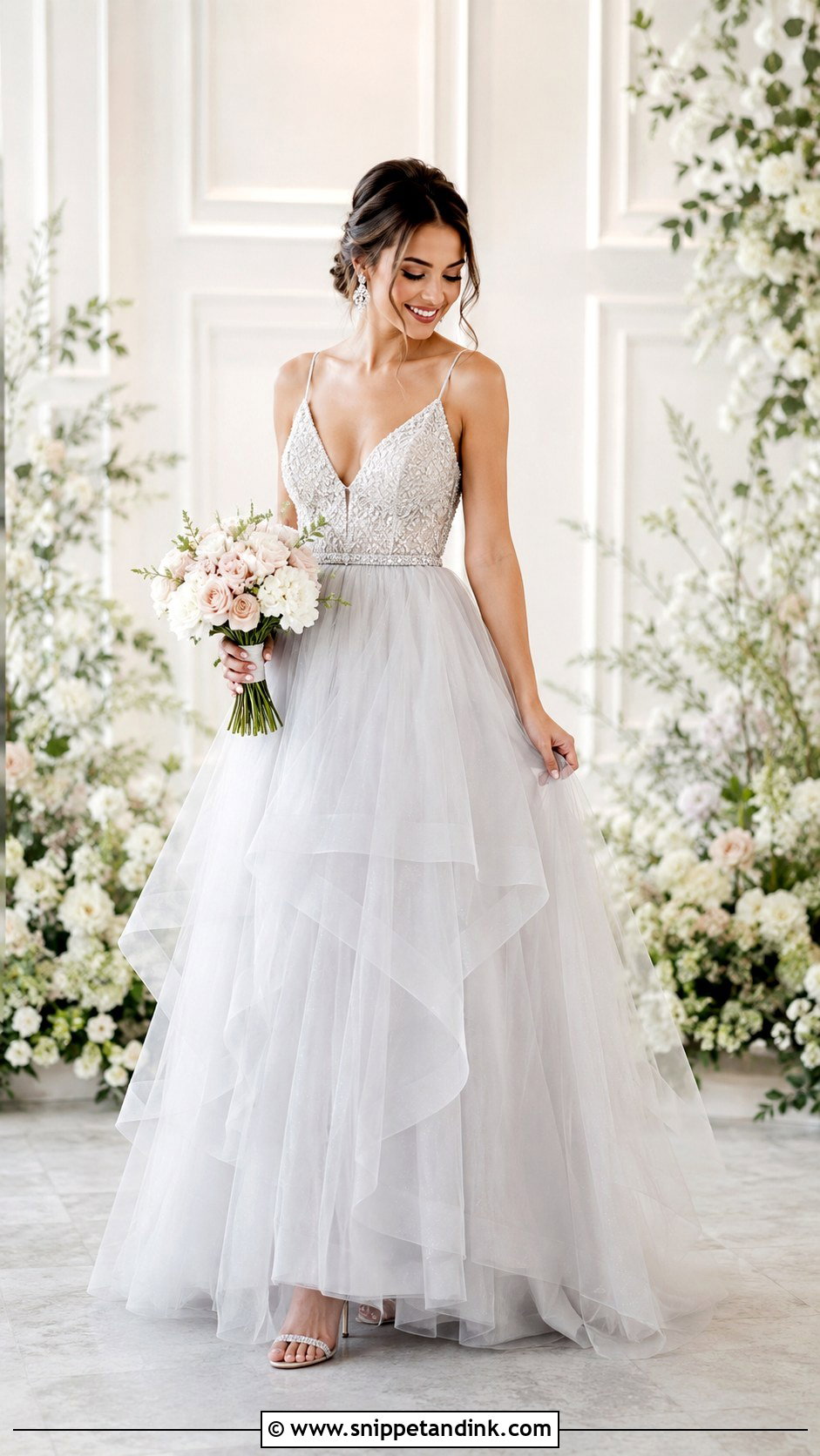 Silver Tulle Wedding Dress - Snippet and Ink - 30 Silver Wedding Dress Ideas