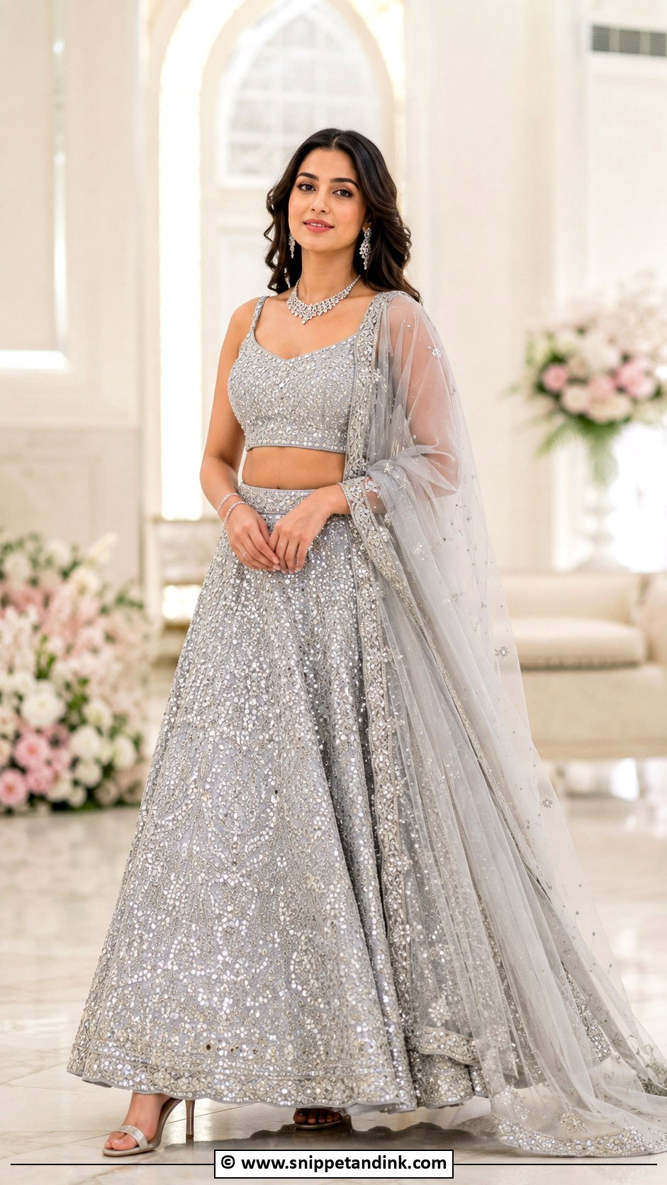 Silver Valima Lehenga - Snippet and Ink - 25 Valima Dress Ideas