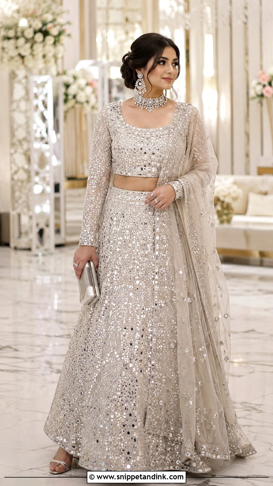 Silver Walima Bridal Lehenga - Snippet and Ink - 30 Walima Bridal Look Ideas