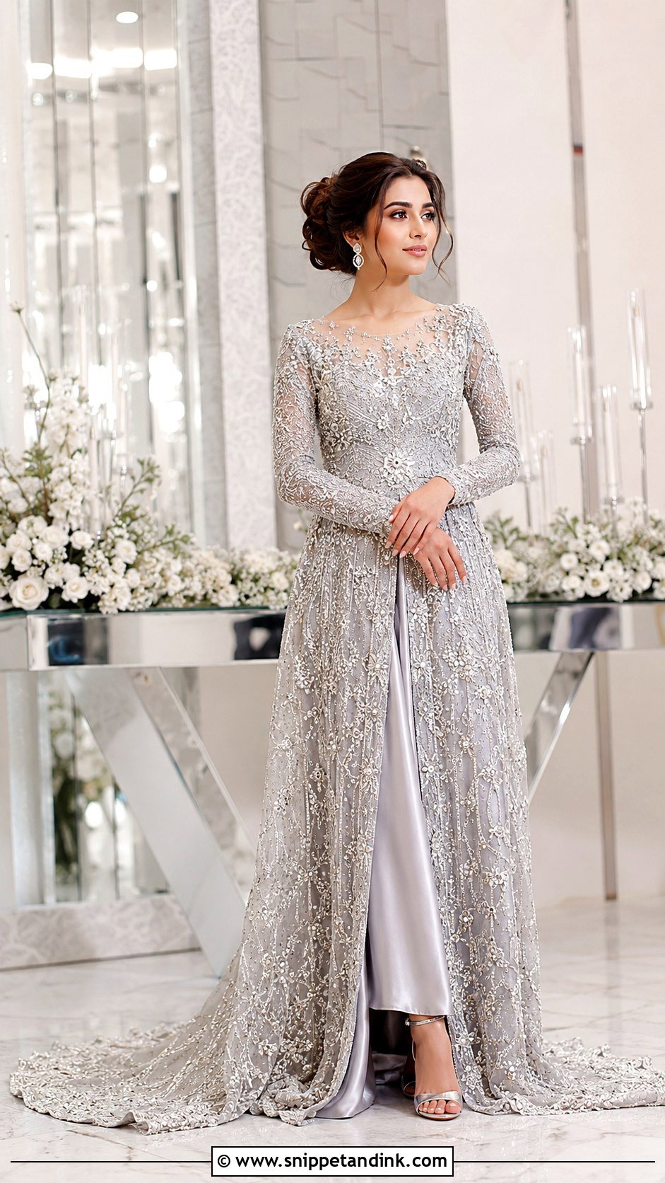 Silver Walima Bridal Maxi Dress - Snippet and Ink - 20 Walima Brides Ideas