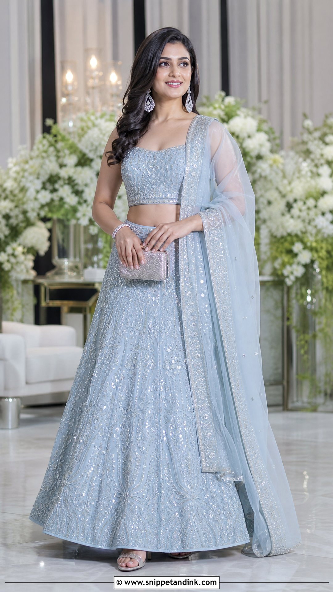 Silver Wedding Chappal With Blue Lehenga - Snippet and Ink - 20 Wedding Chappal for Bride Ideas