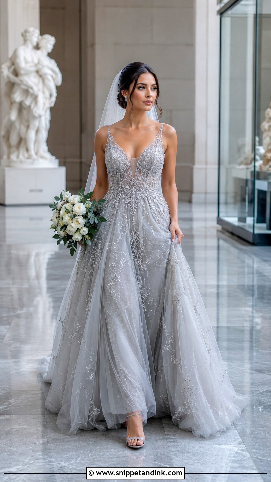 Silver Wedding Dress - Snippet and Ink - 20 Alternative Wedding Dress Color Ideas