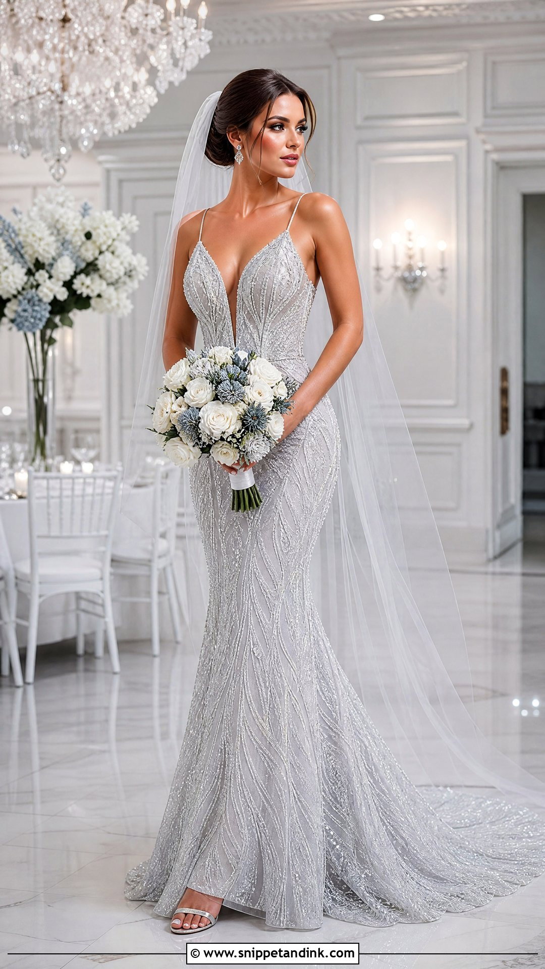 Silver Wedding Dress - Snippet and Ink - 20 Wedding Dress Color Ideas