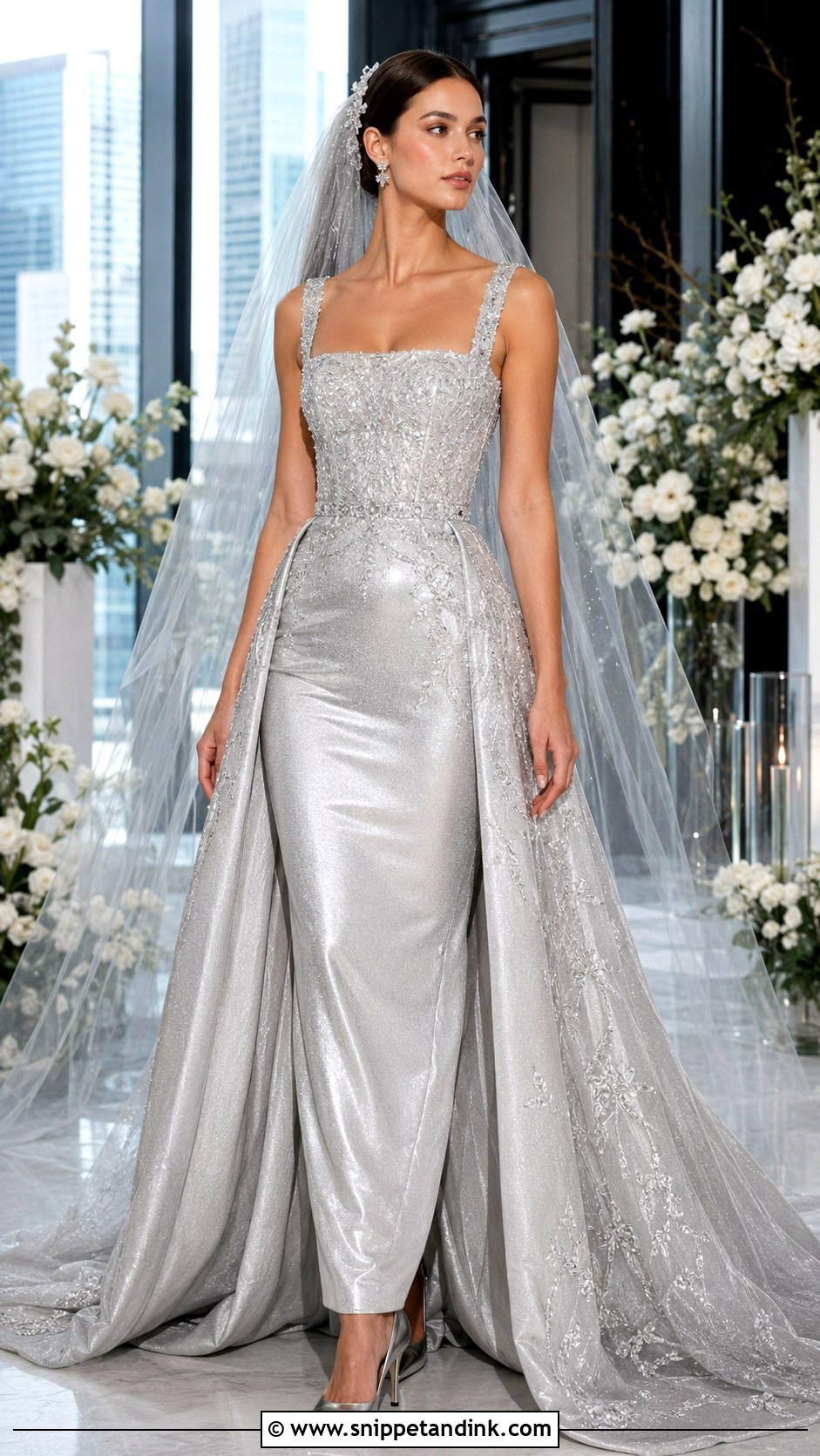 Silver Wedding Dress - Snippet and Ink - 20 Different Color Wedding Dresses