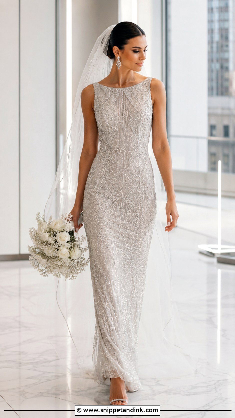 Silver Wedding Dress With Crystal Heels - Snippet and Ink - 25 Wedding Dresses with Color