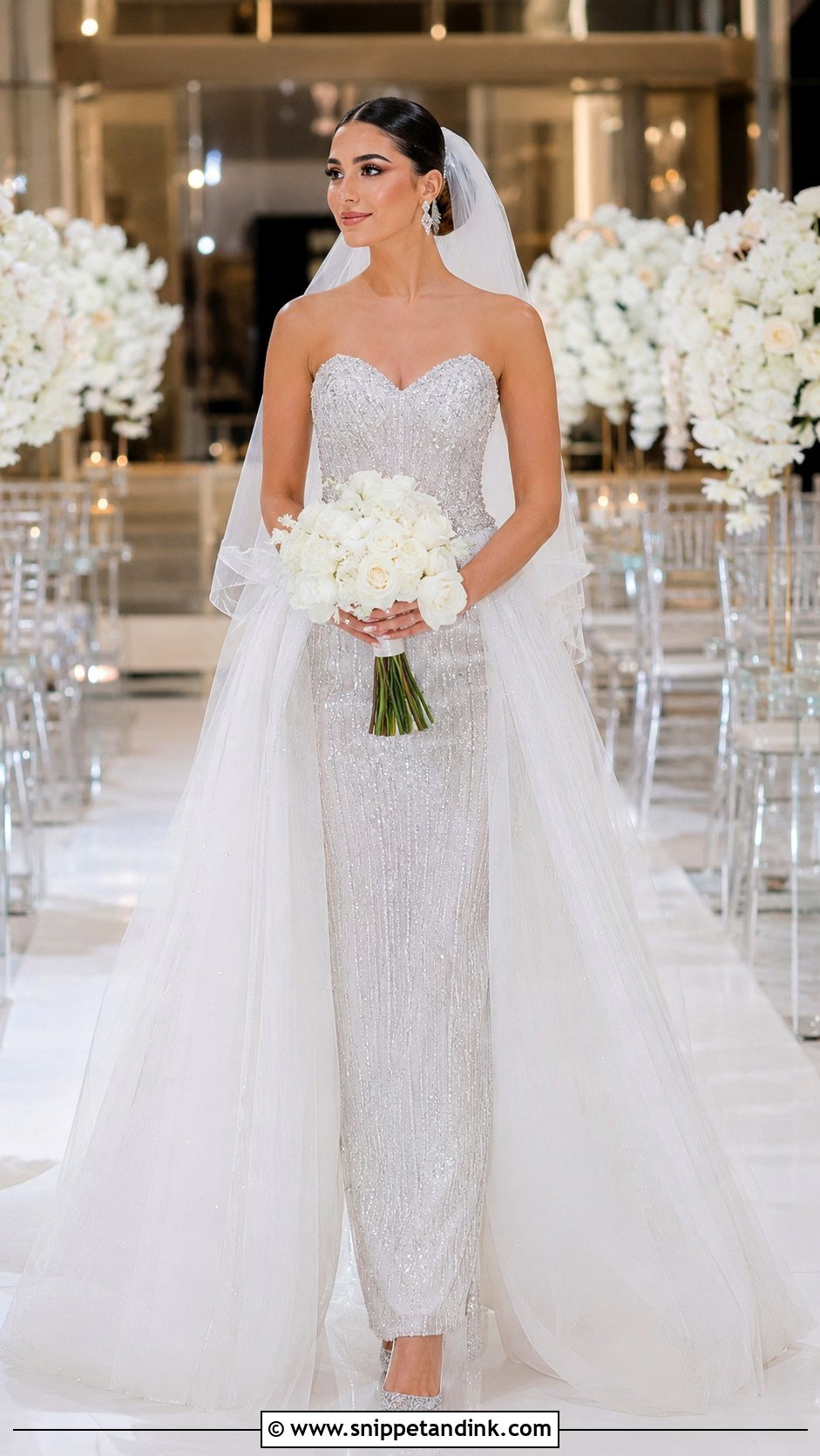 Silver Wedding Dress With Detachable Skirt - Snippet and Ink - 30 Silver Wedding Dress Ideas