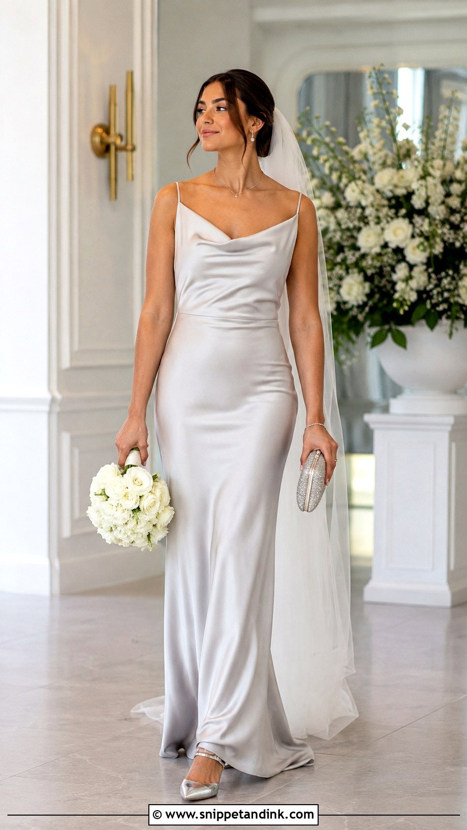 Silver Wedding Dress With Silver Shoes - Snippet and Ink - 30 Silver Wedding Dress Ideas
