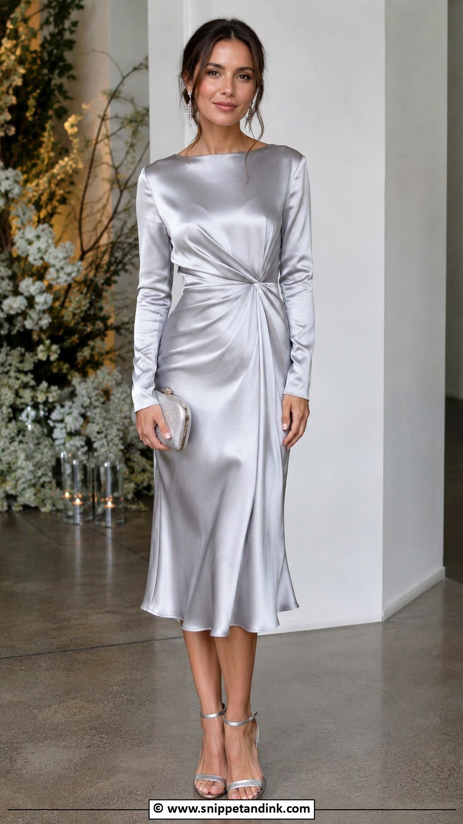 Silver Winter Wedding Guest Dress - Snippet and Ink - 25 Winter Wedding Dresses