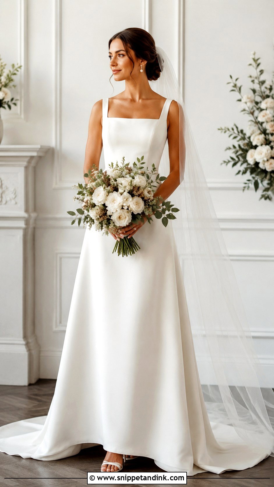 Simple A Line Bridal Gown - Snippet and Ink - 25 A Line Bridal Gowns